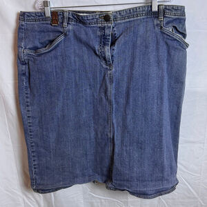 Women's Lands' End Blue Denim Pencil Skirt 22W